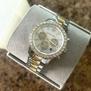 Michael Kors Two Tone Rhinestone Watch